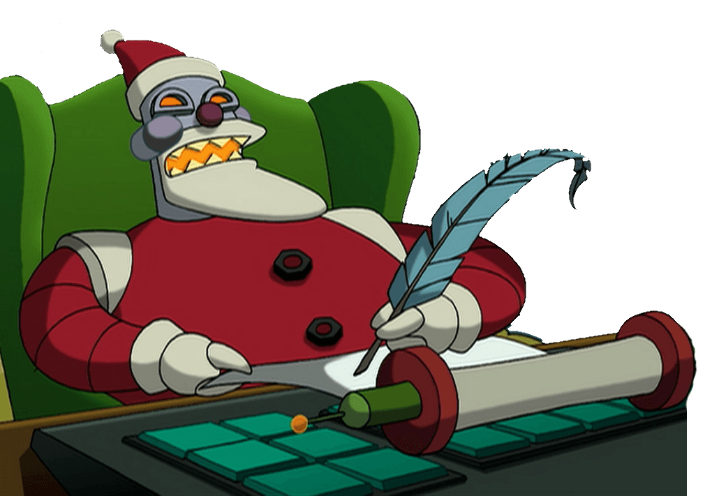 Santa writing at desk